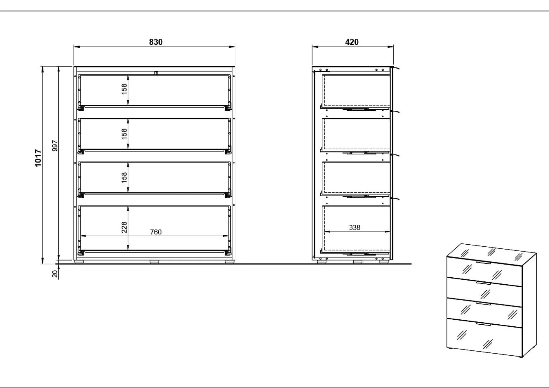 Ladekast Siena Kasjmier^Huisenthuis Clearance