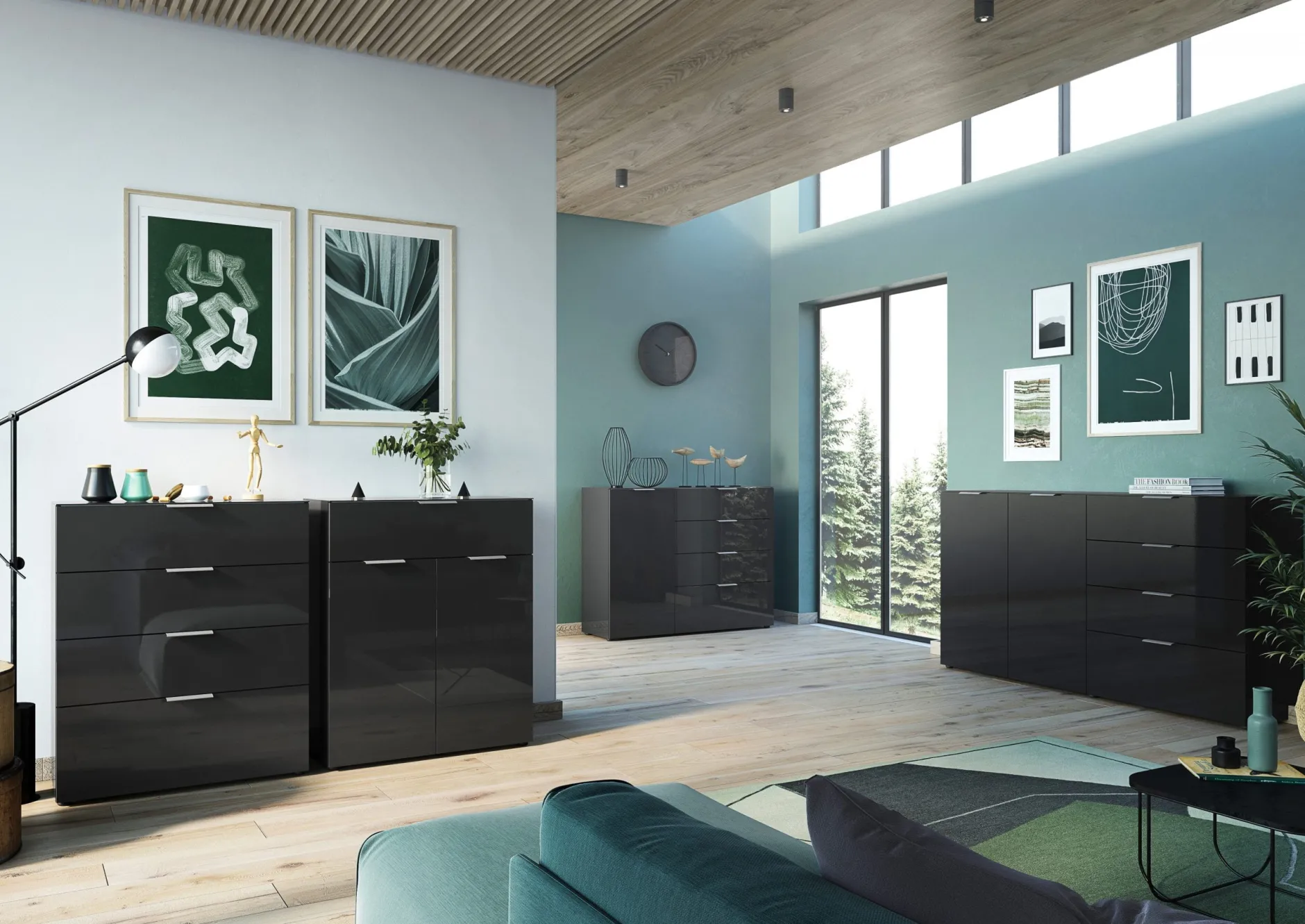 Ladekast Sirmione Zwart^Huisenthuis Online