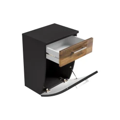 Lage badkamerkast Ilse Antraciet Walnoot Curve^Huisenthuis Clearance