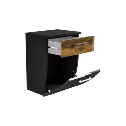 Lage badkamerkast Ilse Antraciet Walnoot Curve^Huisenthuis Clearance