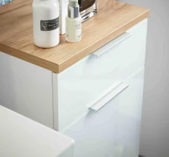 Lage badkamerkast Palma Eiken Wit 86 cm^Huisenthuis Discount