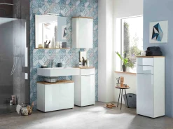 Lage badkamerkast Palma Eiken Wit 86 cm^Huisenthuis Discount