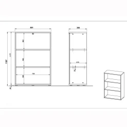 Lage brede kantoorkast Ergonoma Eiken^Huisenthuis Online