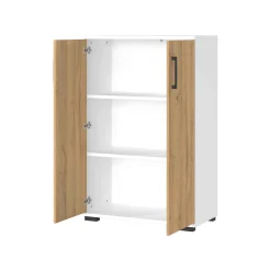 Lage dichte kantoorkast Discovery Eiken Wit^Huisenthuis