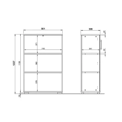 Lage dichte kantoorkast Discovery Eiken Wit^Huisenthuis