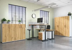 Lage dichte kantoorkast Discovery Eiken Wit^Huisenthuis