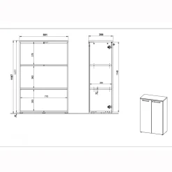 Lage dichte kantoorkast Ergonoma Eiken^Huisenthuis Hot