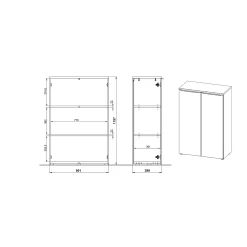 Lage dichte kantoorkast Galileo^Huisenthuis Discount