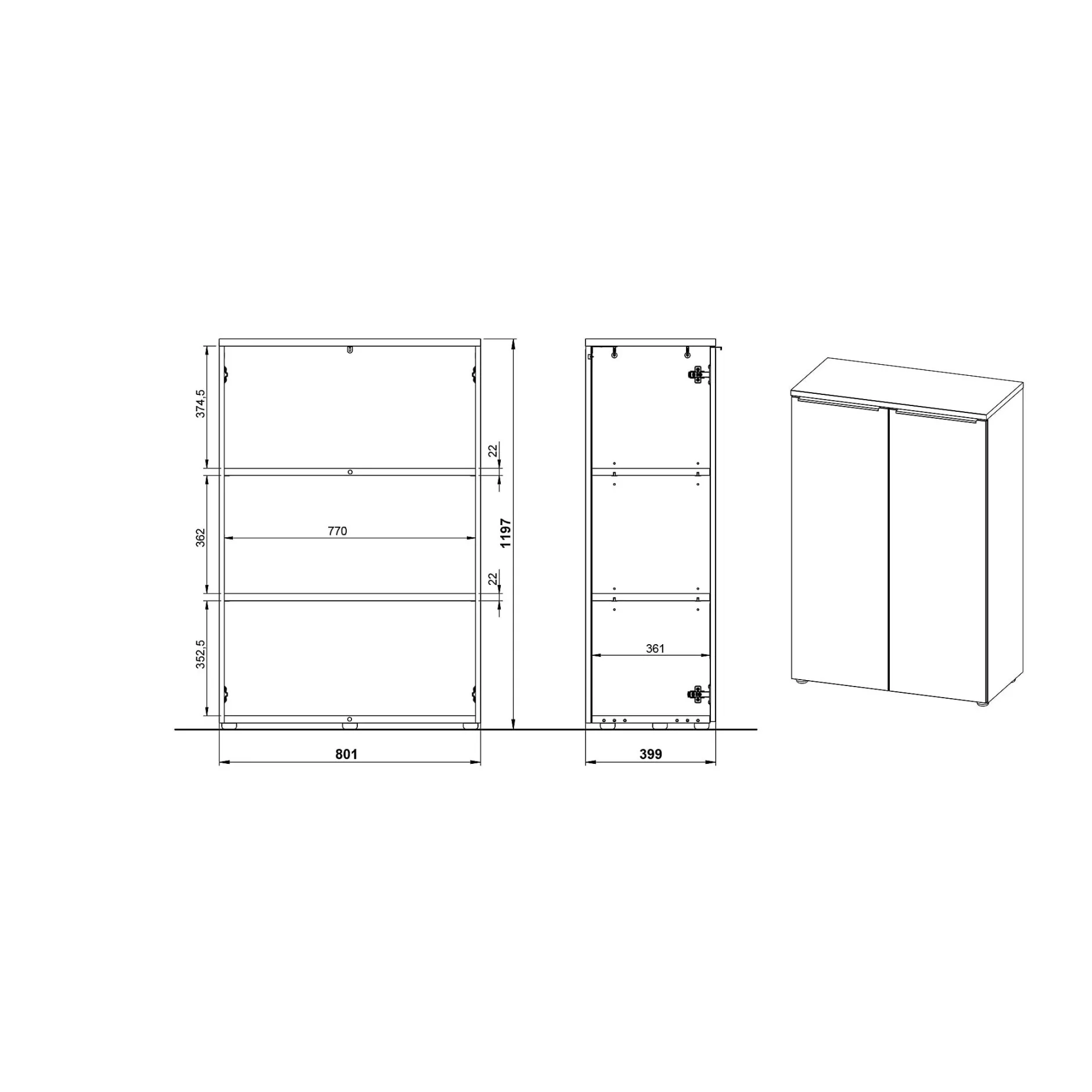 Lage dichte kantoorkast Galileo^Huisenthuis Discount