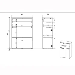 Lage dichte kantoorkast laden Ergonoma Eiken^Huisenthuis New