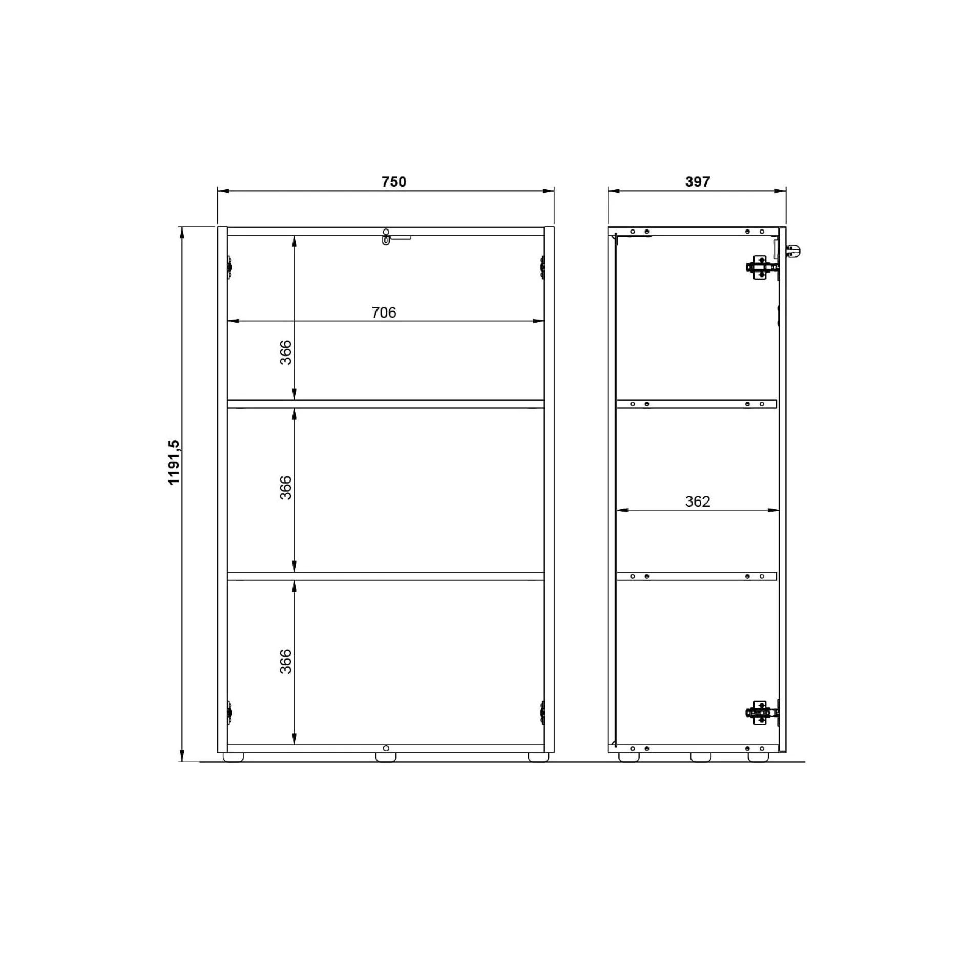 Lage dichte kantoorkast Pytheas Grafiet Eiken^Huisenthuis