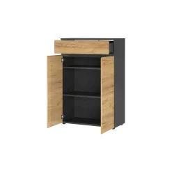 Lage dichte kantoorkast Rio Grafiet Eiken^Huisenthuis