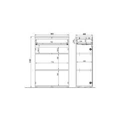 Lage dichte kantoorkast Rio Grafiet Eiken^Huisenthuis