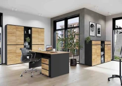 Lage dichte kantoorkast Rio Grafiet Eiken^Huisenthuis