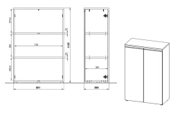 Lage kantoorkast Chicago 120 cm^Huisenthuis