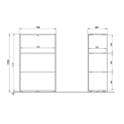 Lage open kantoorkast Pytheas Grafiet Eiken^Huisenthuis New