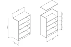 Lage open kast Edwin Sonoma 55x36x110 cm^Huisenthuis Outlet