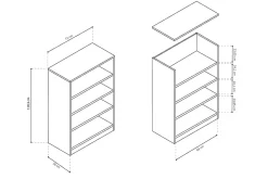 Lage open kast Edwin Sonoma 72x36x110 cm^Huisenthuis New
