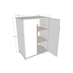 Lage Tweedeurskast Dex Grenen^Huisenthuis Sale