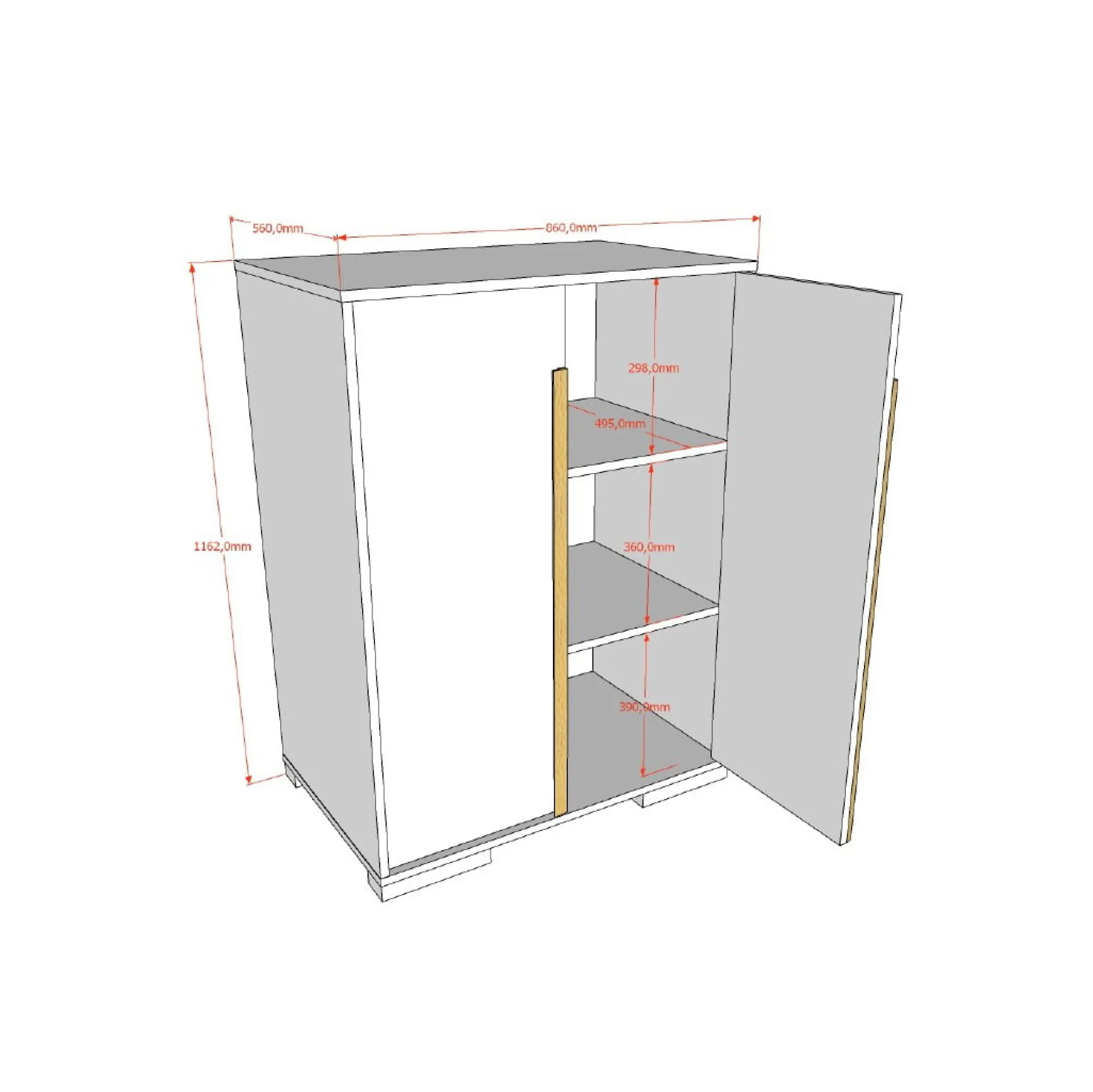 Lage Tweedeurskast Dex Grenen^Huisenthuis Sale