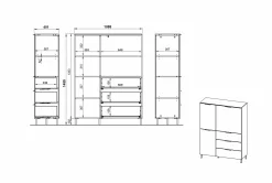 Opbergkast Amalfi Grafiet-Eiken L^Huisenthuis Hot
