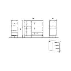 Opbergkast Amalfi Grafiet-Eiken S^Huisenthuis Hot