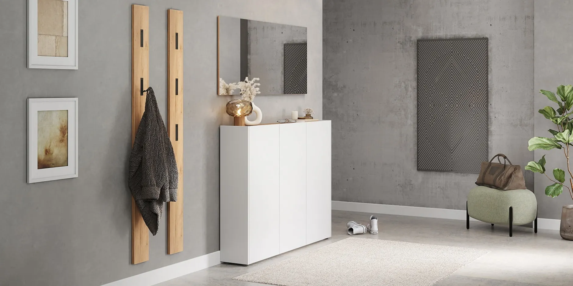 Opbergkast Aniek Wit Eiken 105 cm^Huisenthuis Clearance