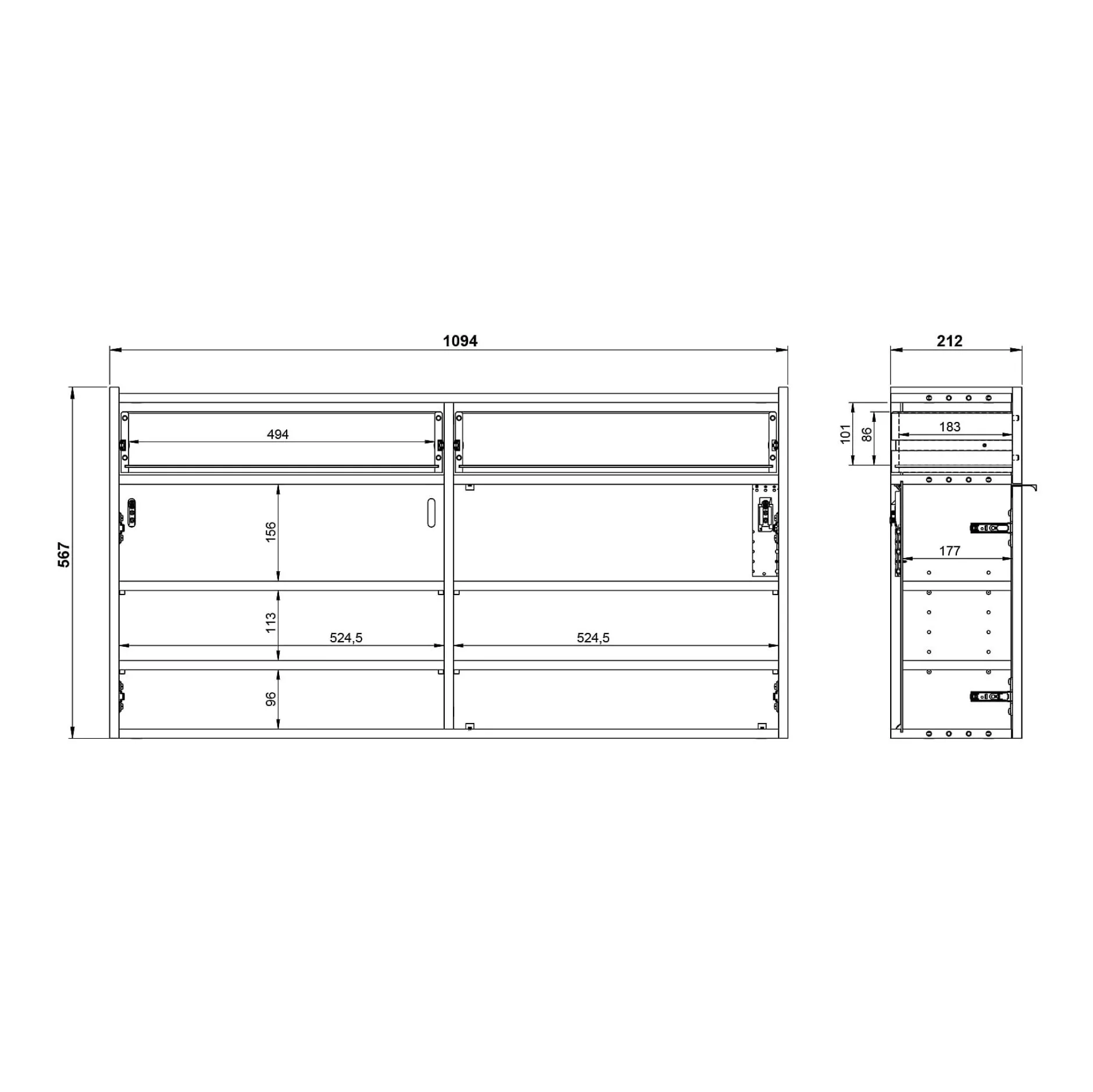 Opbergkast Eleonore 110 cm^Huisenthuis Outlet