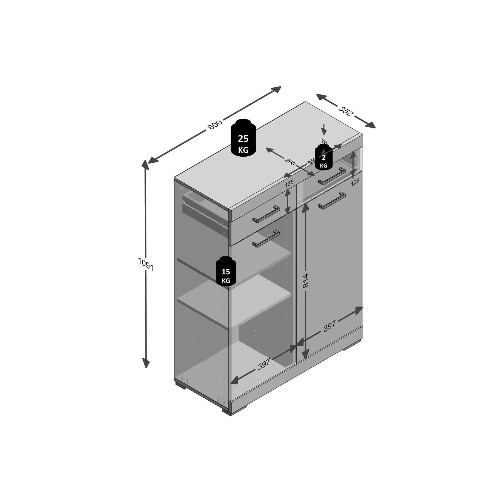 Opbergkast Hermes Artisan Eiken 80x35x110 cm^Huisenthuis Sale
