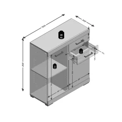Opbergkast Hermes 80x50x90 cm – 2^Huisenthuis Discount