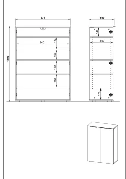 Opbergkast Montreal Wit 120 cm^Huisenthuis Sale