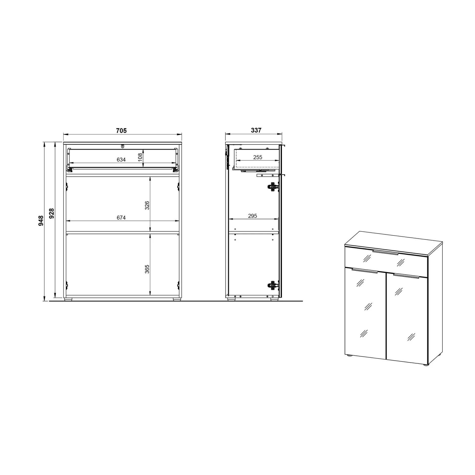 Opbergkast Philip Grafiet-Zilver^Huisenthuis New