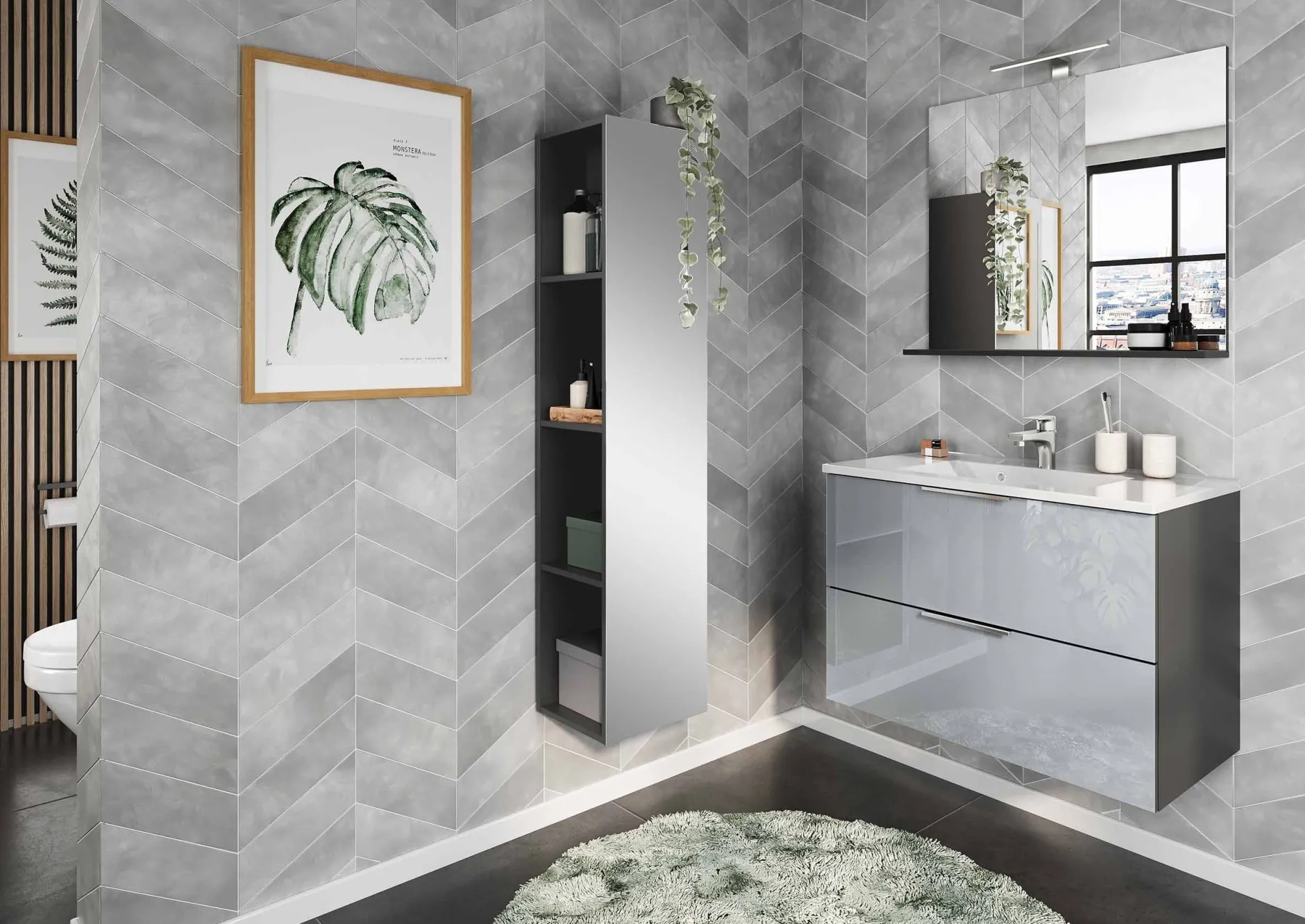 Opbergkast Philip Grafiet-Zilver^Huisenthuis New