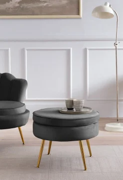 Poef Chanelle Velvet 52 cm^Huisenthuis Clearance