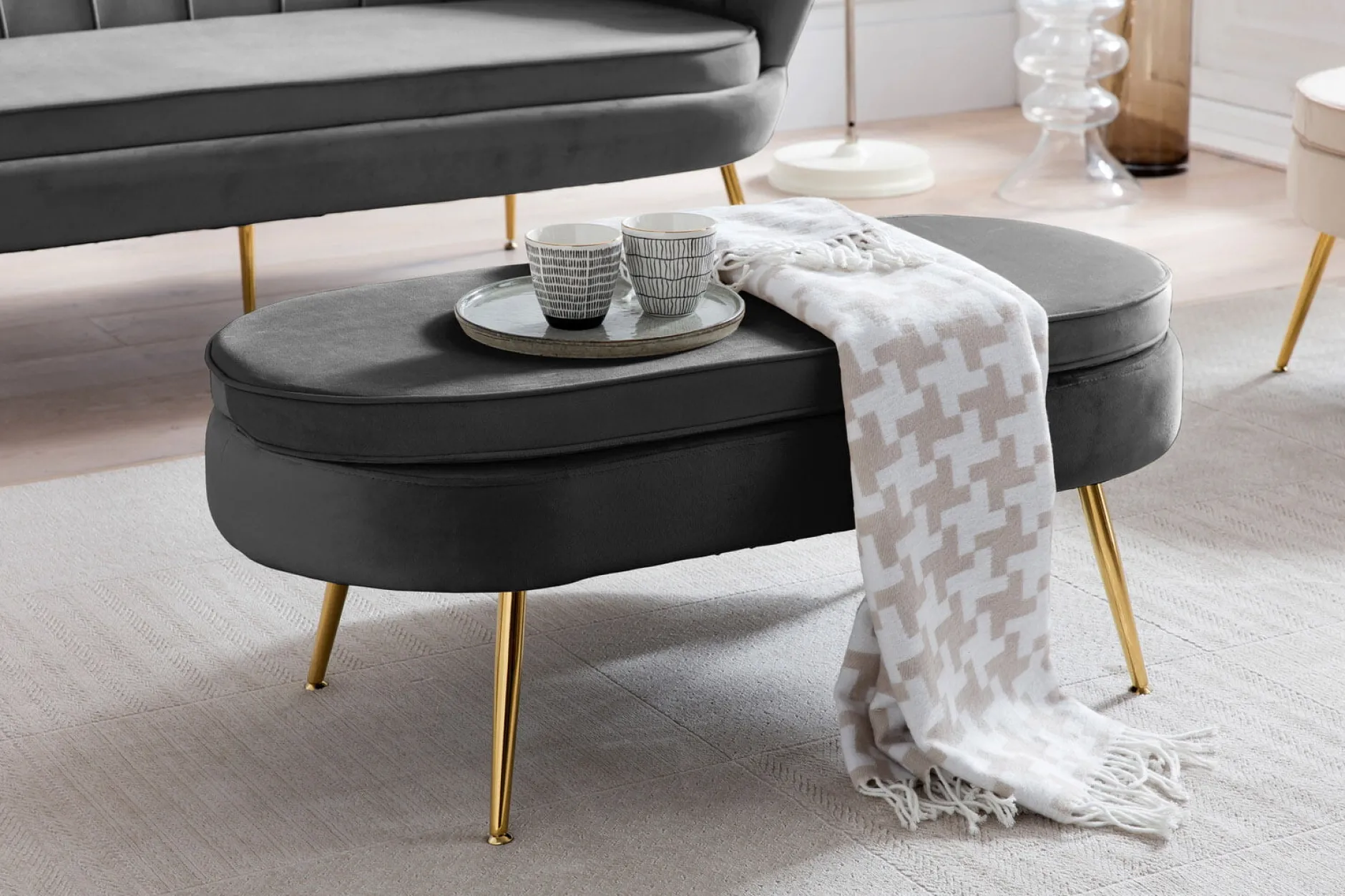 Poef Chanelle Velvet 99 cm^Huisenthuis New