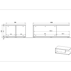 Salontafel Amalfi Zand-Walnoot^Huisenthuis Hot