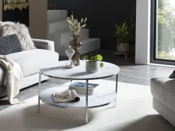 Salontafel Emine Wit-Chroom^Huisenthuis Outlet