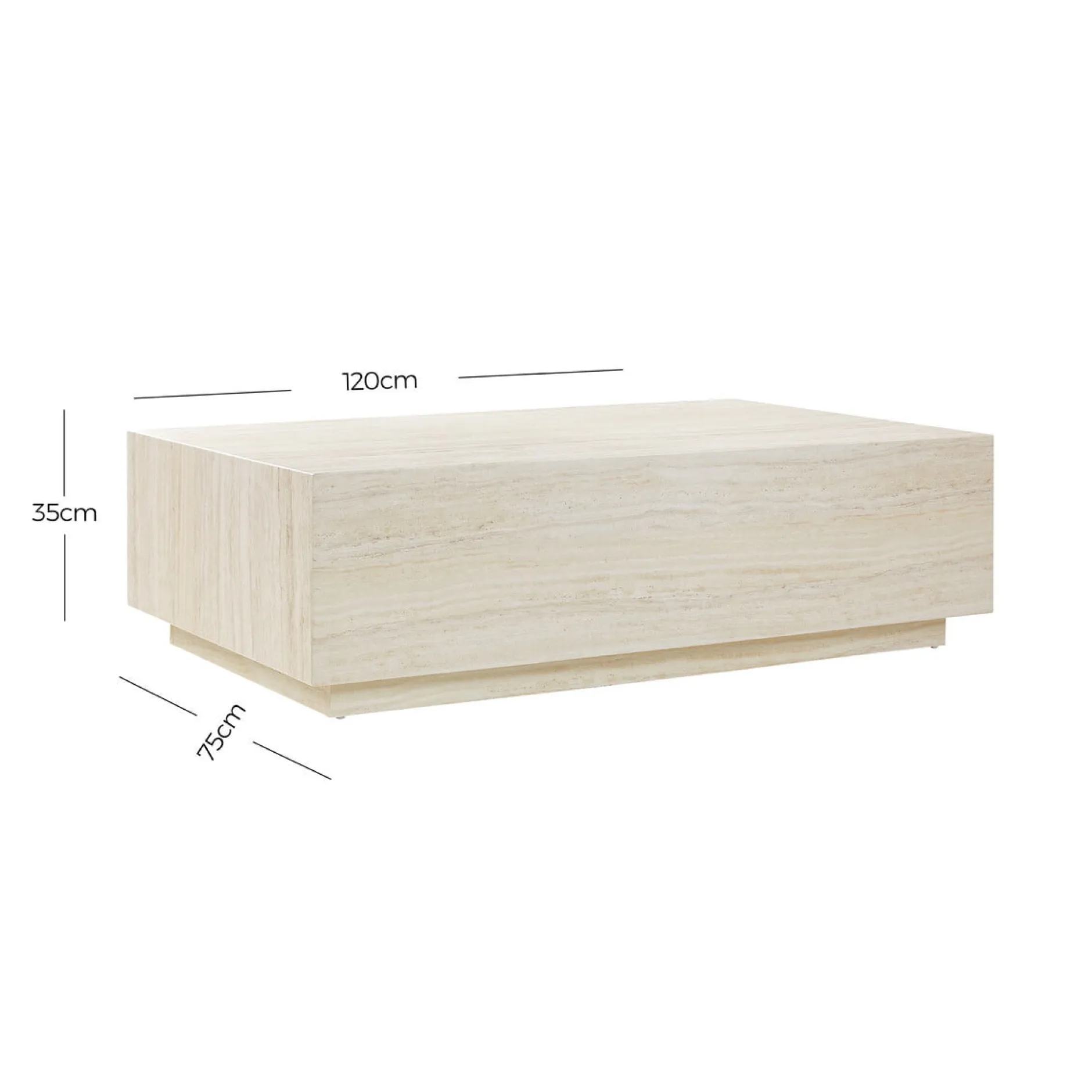 Salontafel Jip Travertine 120x75cm^Huisenthuis Online