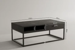 Salontafel Otis Zwart 110^Huisenthuis Best