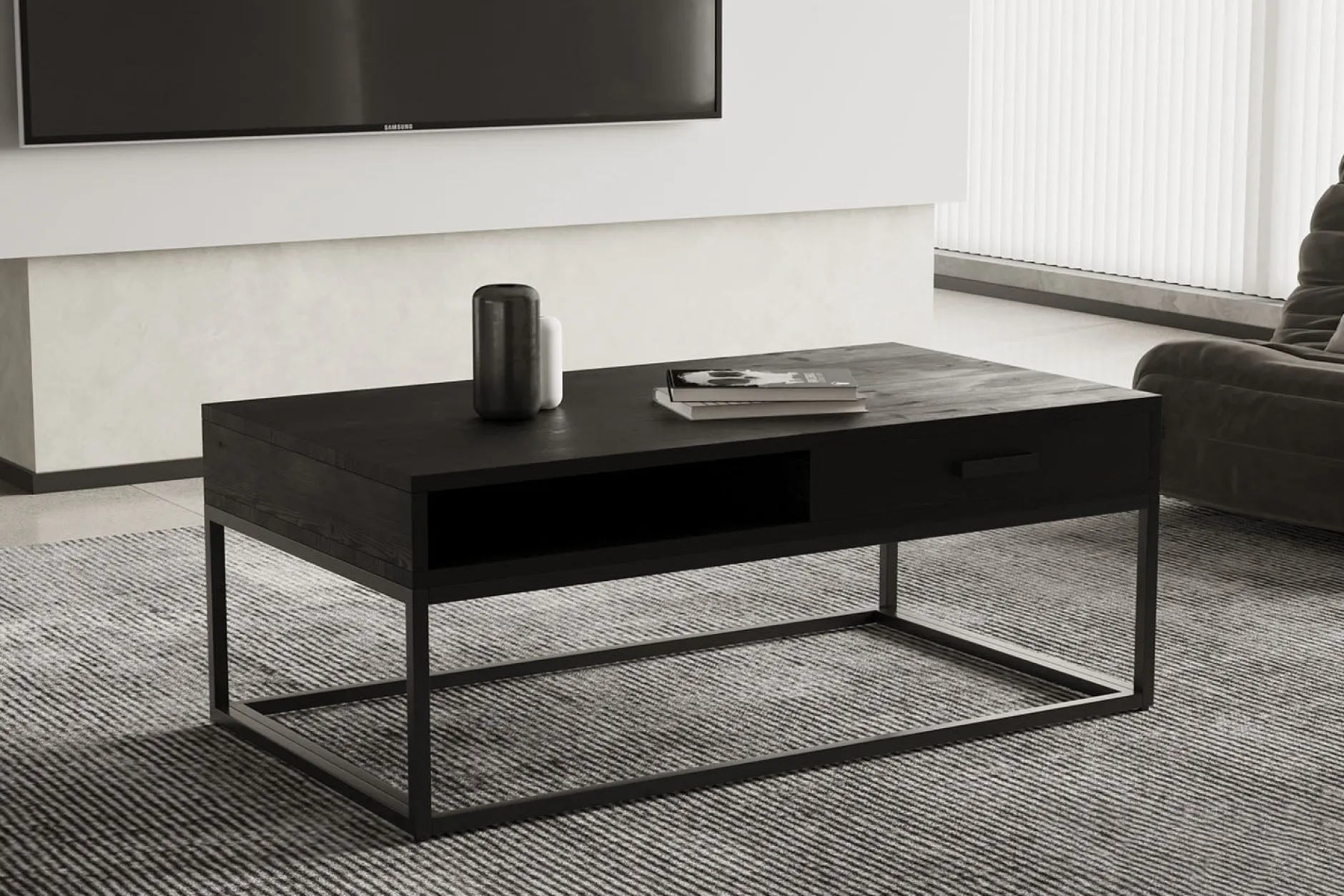 Salontafel Otis Zwart 110^Huisenthuis Best