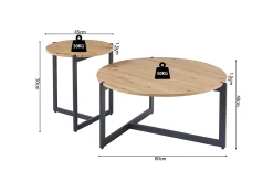 Salontafel set Axelle Eiken^Huisenthuis Online