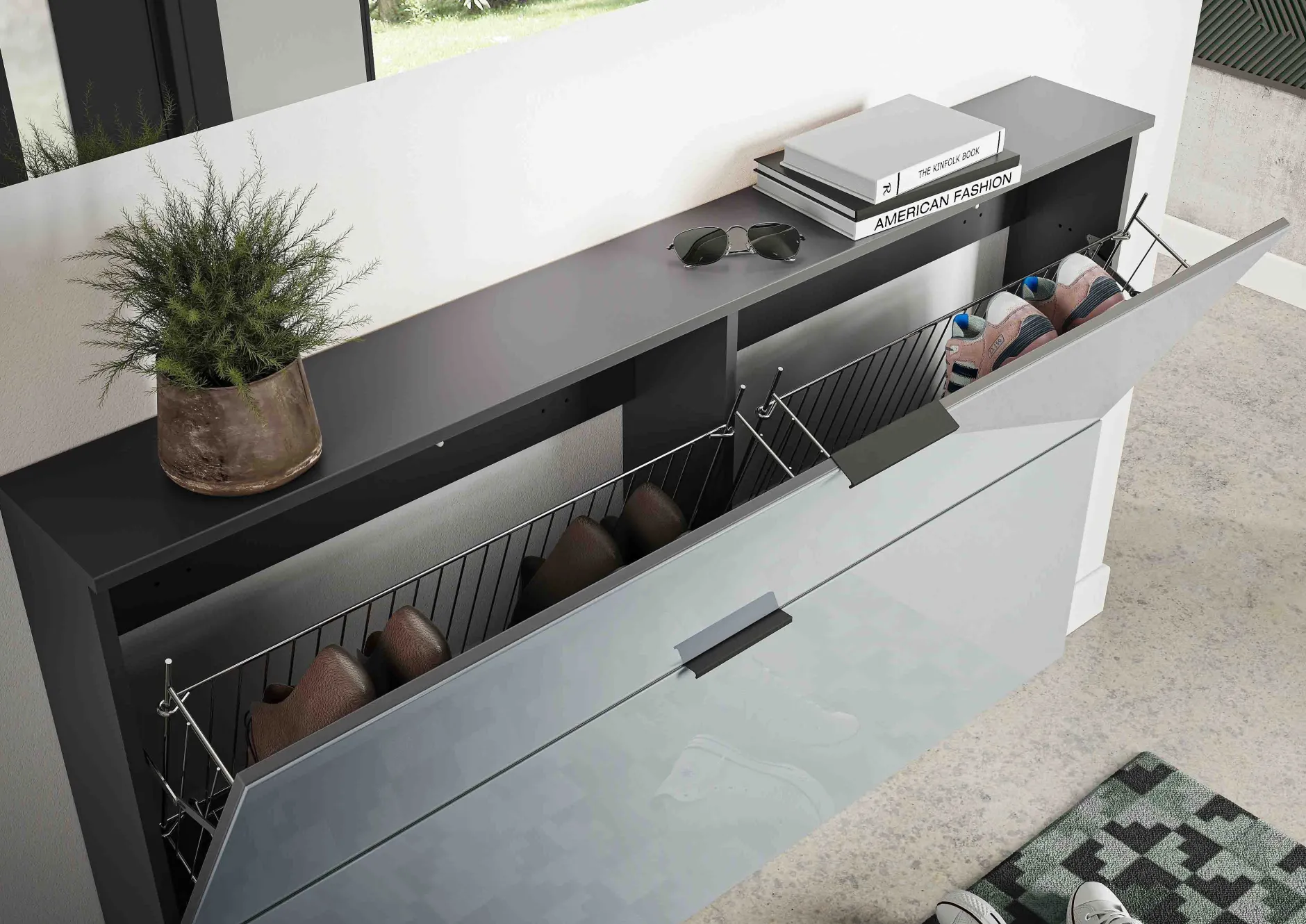 Schoenenkast Jared Grafiet Grijs^Huisenthuis Discount