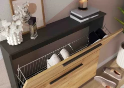 Schoenenkast Santana Grafiet Eiken 129 cm^Huisenthuis Online