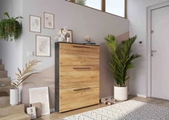 Schoenenkast Santana Grafiet Eiken 129 cm^Huisenthuis Online