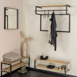 Schoenenrek Erwin Eiken Zwart 100 cm^Huisenthuis Clearance