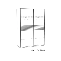 Schuifdeurkast Mekong Eiken 150cm^Huisenthuis Outlet