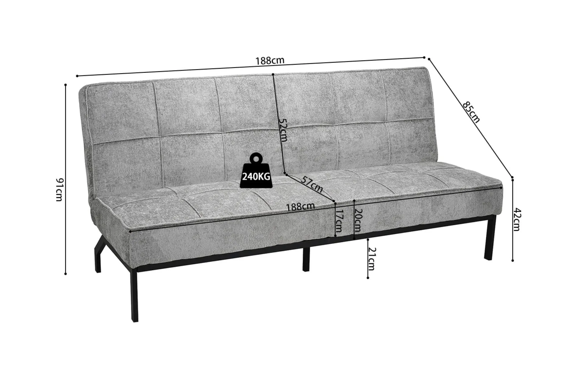 Slaapbank Arthur Grijs^Huisenthuis Sale