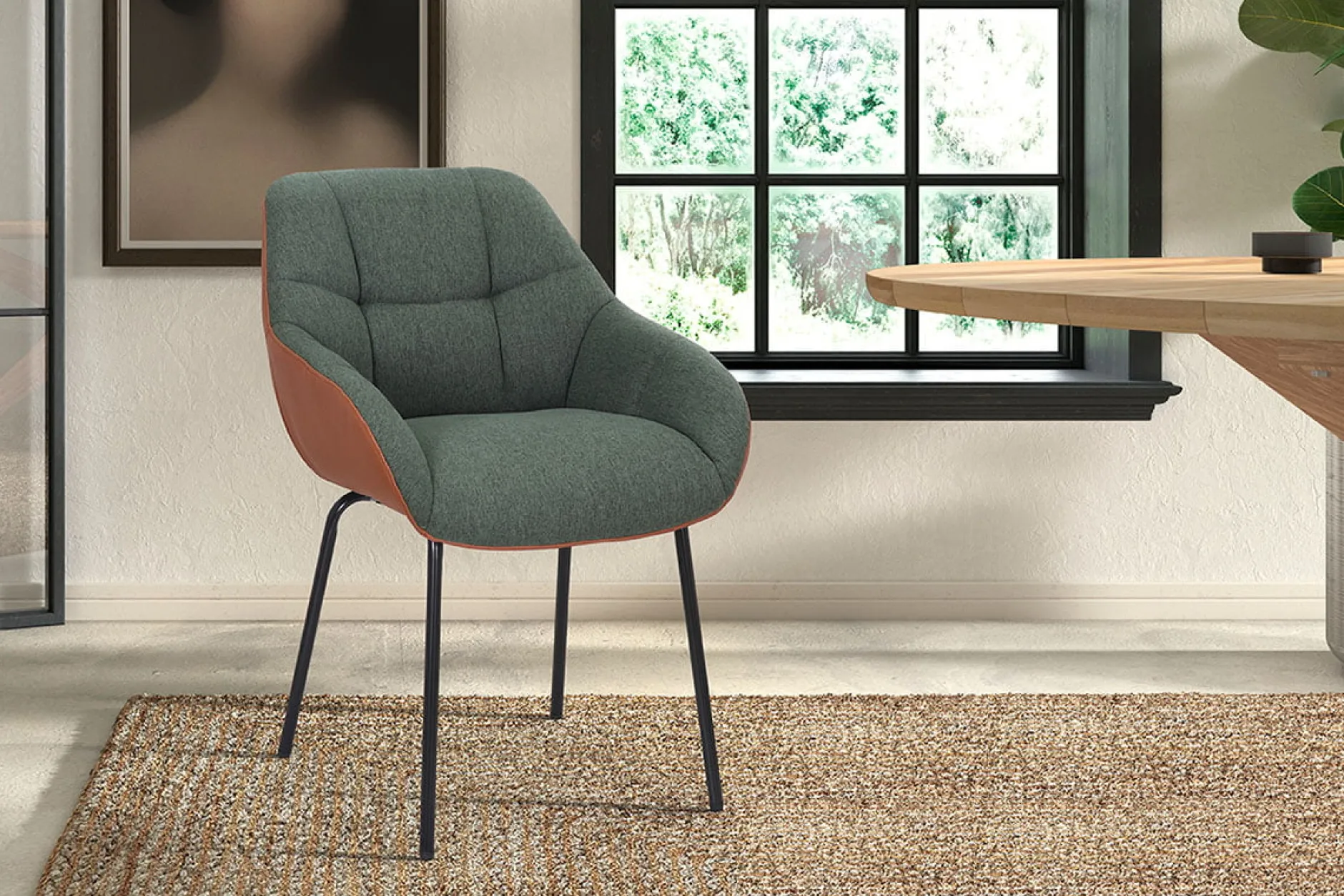 Stoel Dundee Groen-Cognac – Set van 2^Huisenthuis Hot