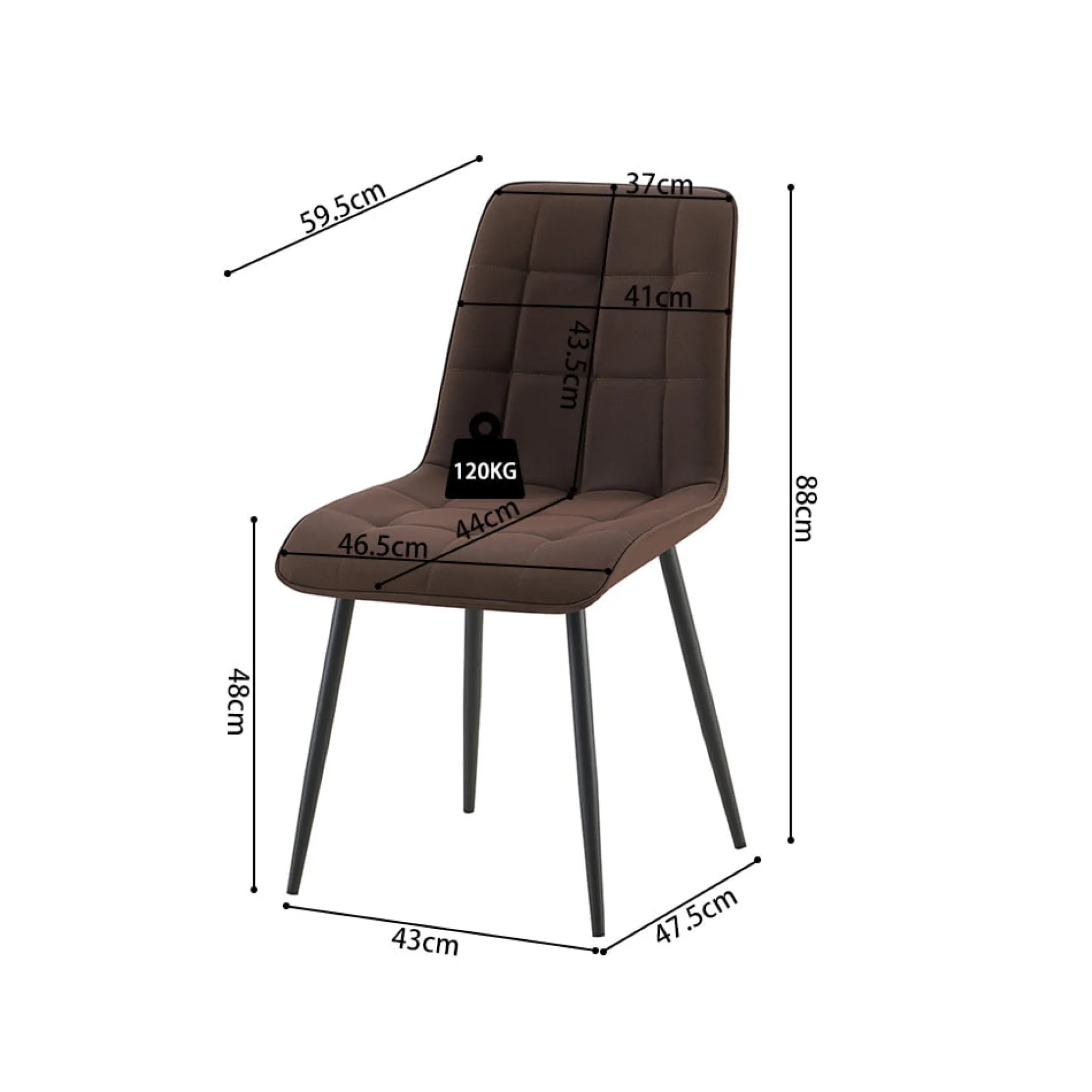 Stoel Fons Donkerbruin – Set van 4^Huisenthuis