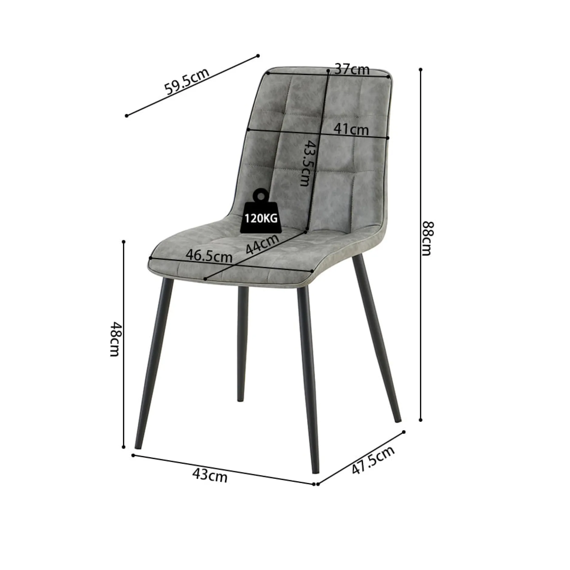 Stoel Fons Grijs – Set van 4^Huisenthuis Hot